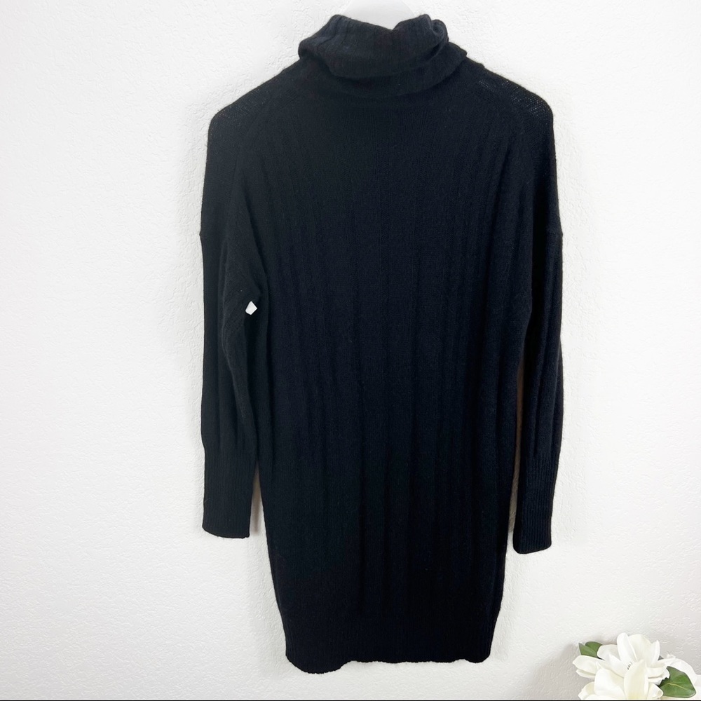 360 Cashmere Daniela Turtleneck Ribbed Black Sweater Dress XS NEW - Picture 7 of 8